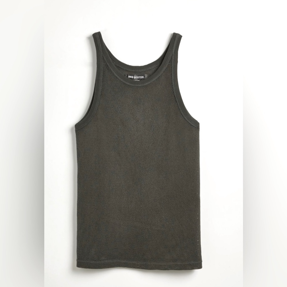 💫NWT Urban Outfiters Unisex Black Slim Mesh Singlet Tank Top